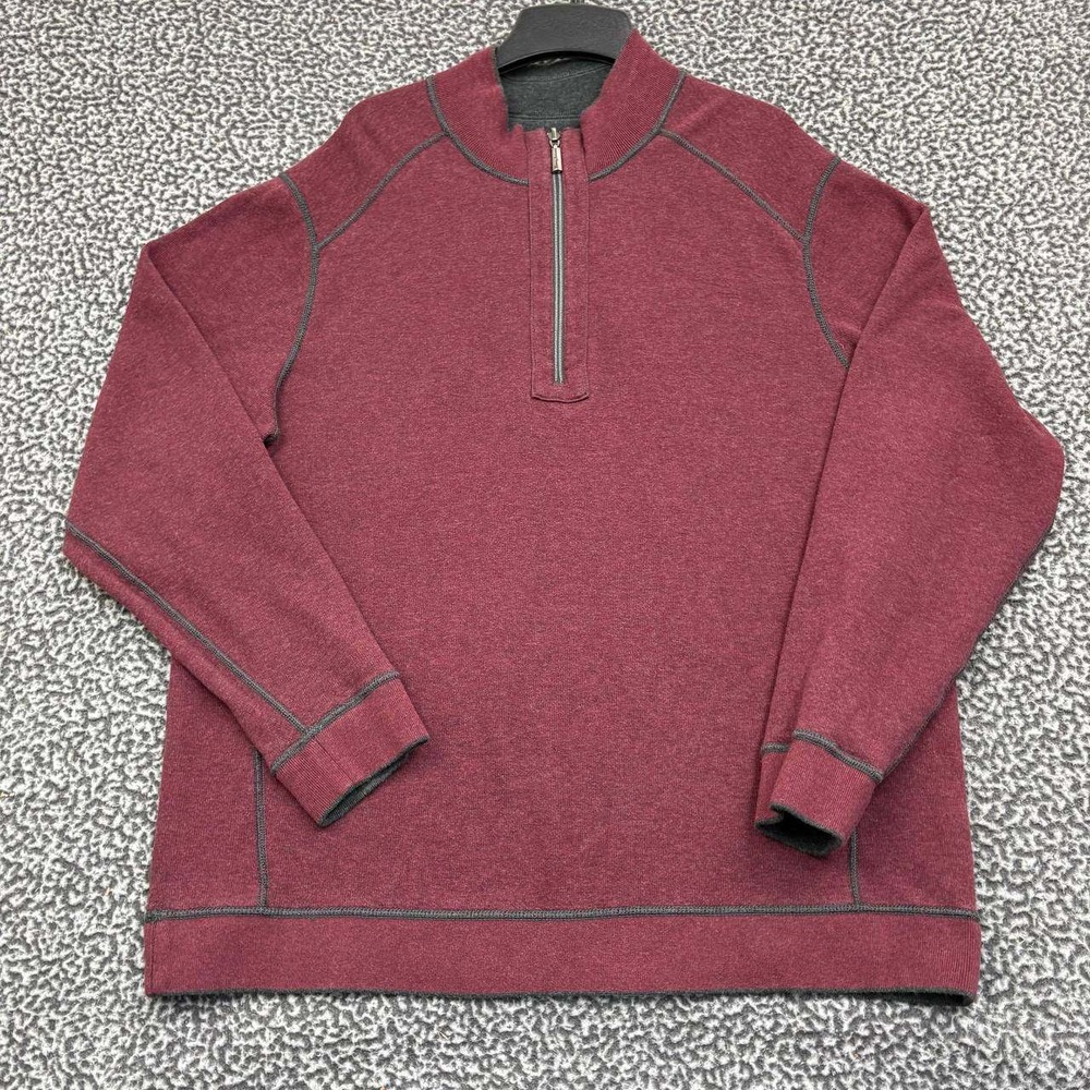 Tommy Bahama Sweatshirt Men XL Reversible Pullover Long Sleeve‎ Quarter